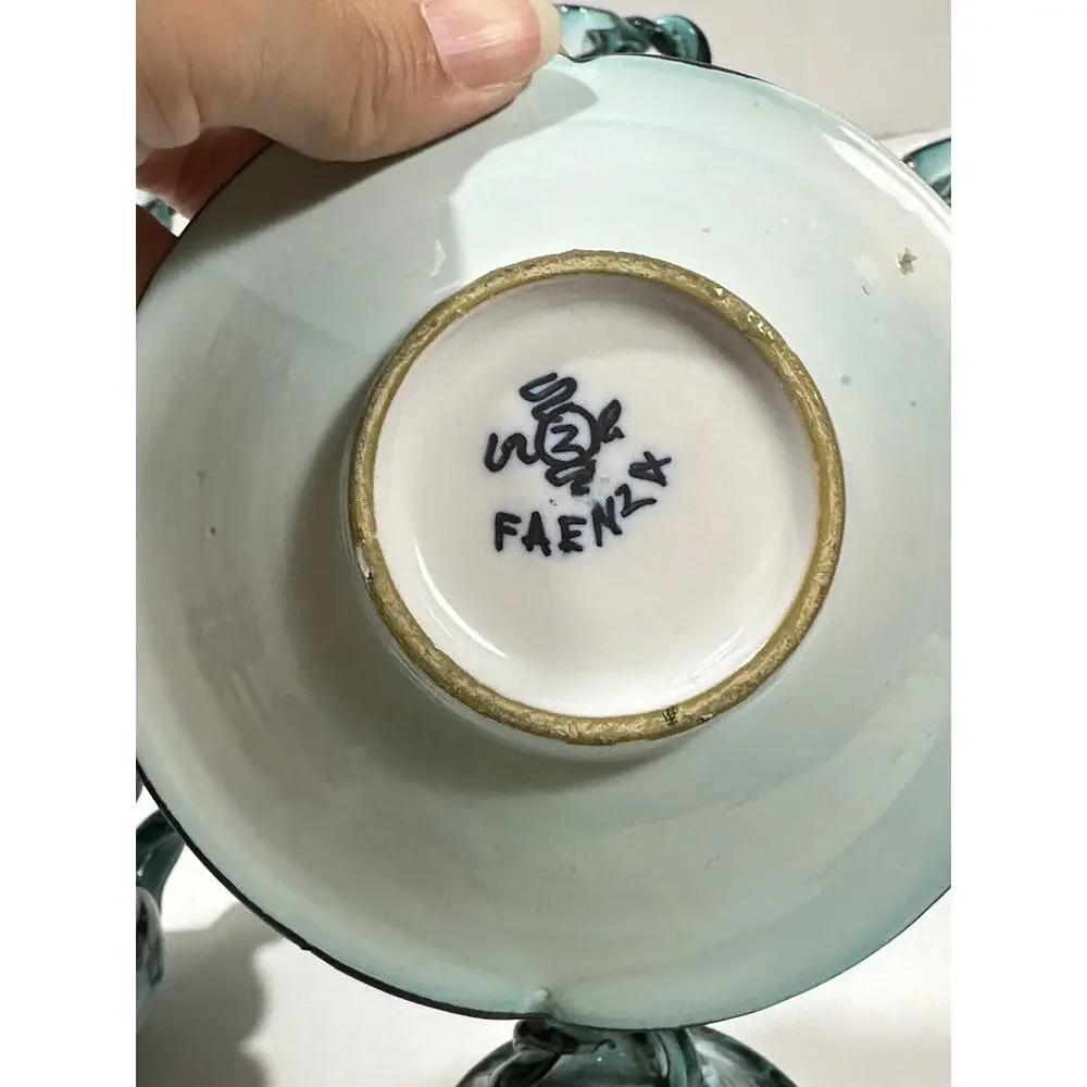 Paolo Zoli Signed Faenza 1920s 17Pc Tea Set Pitcher Teapot Sugar Cream Cups RARE